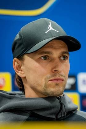 SOCCER - UEFA CL, Sturm vs Girona KLAGENFURT,AUSTRIA,26.NOV.24 - SOCCER - UEFA Champions League, SK Sturm Graz vs Girona FC, preview, press conference, PK, Pressekonferenz Sturm. Image shows Stefan Hierlaender (Sturm).  GEPAxpictures xMatthiasxTrinkl
