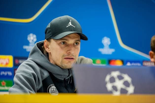 SOCCER - UEFA CL, Sturm vs Girona KLAGENFURT,AUSTRIA,26.NOV.24 - SOCCER - UEFA Champions League, SK Sturm Graz vs Girona FC, preview, press conference, PK, Pressekonferenz Sturm. Image shows Stefan Hierlaender (Sturm).  GEPAxpictures xMatthiasxTrinkl