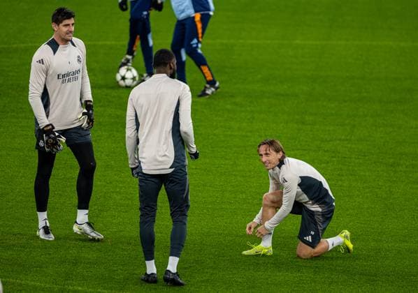 Football - UEFA Champions League - League Phase - Liverpool FC v Real Madrid CF - MD-1 LIVERPOOL, ENGLAND - Tuesday, November 26, 2024: Real Madrid s Luka ModriÄ‡ during a training session at Anfield ahead of the UEFA Champions League game between Liverpool FC and Real Madrid CF. (Photo by David Rawcliffe Propaganda) LIVERPOOL Anfield MERSEYSIDE ENGLAND  Copyright: xDavidxRawcliffex P2024-11-26-Liverpool_Madrid_MD-1-127