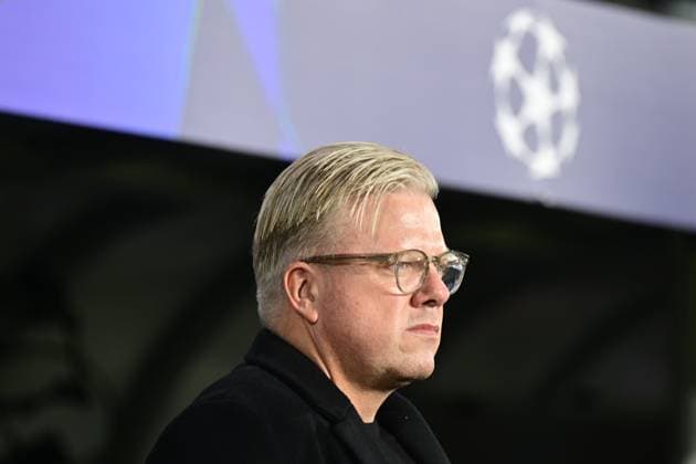 Coach of Sparta Lars Friis during the football Champions League 5th round match Sparta Praha vs Atletico Madrid in Prague, Czech Republic, November 26, 2024. (CTKxPhoto RomanxVondrous) CTKPhotoP2024112607339  CTKPhotoP2024112607339