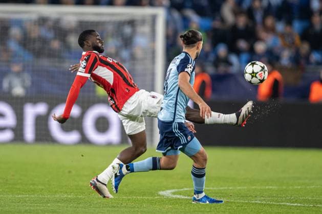 Youssouf Fofana in the battle during UEFA Champions league match, SK Slovan Bratislava - AC Milan , 26. november 2024, Tehelne pole Stadium, Bratislava, Slovakia Copyright: xMICHALxFAJT,ZOSPORTU.SKx FAJ_5158