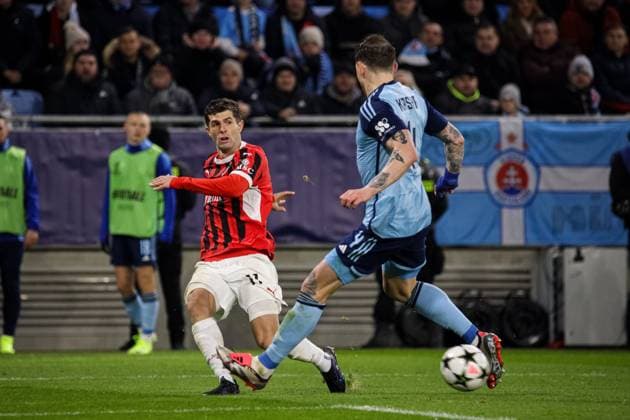 BRATYSLAWA 26.11.2024 LIGA MISTRZOW FAZA GRUPOWA SEZON 2024 2025 SLOVAN BRATYSLAWA - AC MILAN, BRATISLAVA CHAMPIONS LEAGUE LEAGUE PHASE SEASON 24 25 MATCH: SLOVAN BRATISLAVA - AC MILAN NZ CHRISTIAN PULISIC FOT. JACEK STANISLAWEK 400mm.pl NEWSPIX.PL --- newspix.pl 
