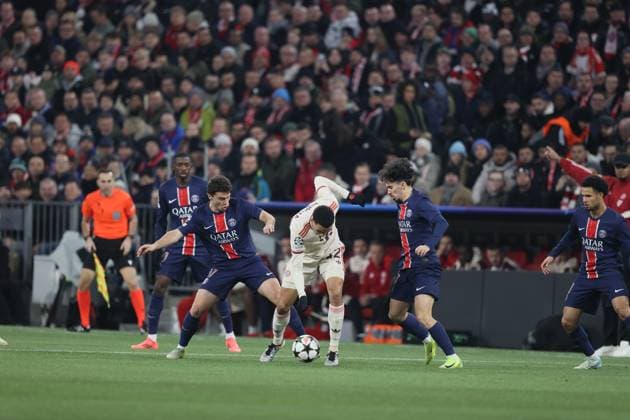 Match scene Football, Munich Paris Football Champions League, FC Bayern Munich Paris Saint Germain, Matchday 5, Season 2024 2025, 26 11 2024, in Munich, A L L I A N Z A R E N A, Germany Source Copyright Credit Oryk HAIST xFUSSBALL-BAYERN-x