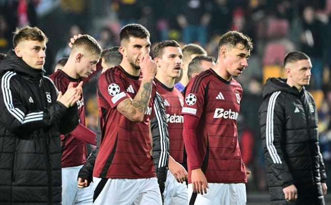 Players of Sparta after the football Champions League 5th round match Sparta Praha vs Atletico Madrid in Prague, Czech Republic, November 26, 2024. (CTKxPhoto RomanxVondrous) CTKPhotoP2024112607845  CTKPhotoP2024112607845