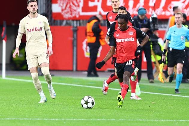 Jeremie Frimpong 30 Bayer 04 Leverkusen Bayer 04 Leverkusen vs FC Salzburg, Soccer, UEFA Champions League, Matchday 5, 26 11 2024 Photo kolbert press Ant Palmer BayArena NRW Germany Copyright: xkolbert-press AntxPalmerx