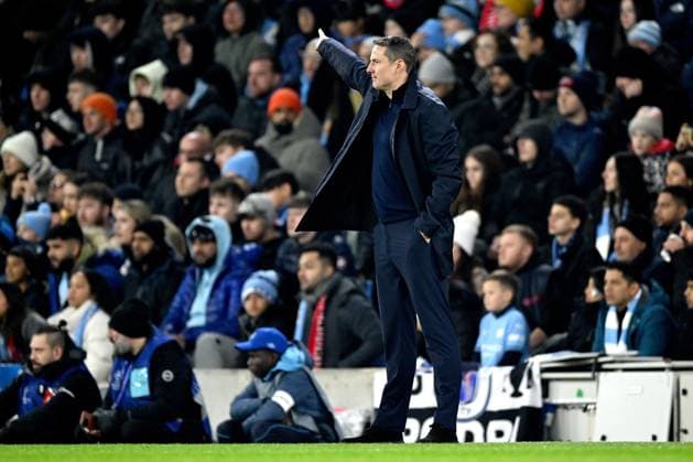 MANCHESTER - Feyenoord coach Brian Priske during the UEFA Champions league match between Manchester City FC and Feyenoord at Etihad Stadium on Nov. 26, 2024 in Manchester, England. ANP Hollandse Hoogte UEFA Champions League 2024 25 League Phase MD5 2024 25 xVIxANPxSportx xGerritxvanxKeulenxIVx 514342891 originalFilename: 514342891.jpg