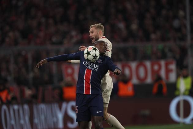 Match scene Football, Munich Paris Football Champions League, FC Bayern Munich Paris Saint Germain, Matchday 5, Season 2024 2025, 26 11 2024, in Munich, A L L I A N Z A R E N A, Germany Source Copyright Credit Oryk HAIST xFUSSBALL-BAYERN-x