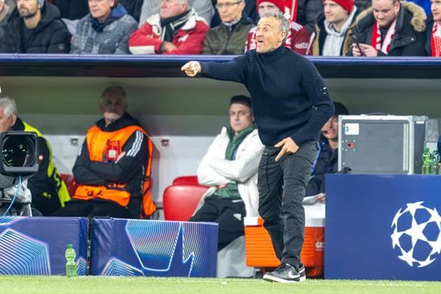 Coach Luis Enrique Paris Saint Germain , FC Bayern Muenchen vs Paris Saint Germain, Football, UEFA Champions League, Matchday 5, 26 11 2024 DFB regulations prohibit any use of photographs as image sequences and or quasi video Muenchen Bayern Germany Copyright: xkolbert-press UlrichxGamelx