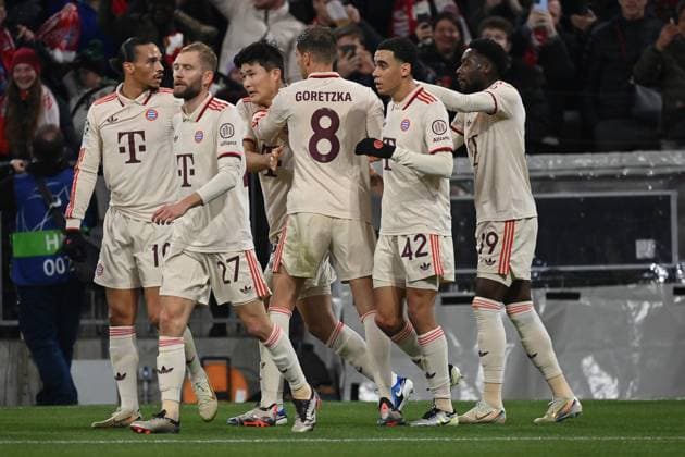 26 11 2024, xjrdrx, Football UEFA Champions League, FC Bayern Muenchen Paris St Germain emspor, v l Torjubel nach dem Tor zum celebrating the goal celebrate 1 0 durch Min jae Kim FC Bayern Muenchen DFL DFB REGULATIONS PROHIBIT ANY USE OF PHOTOGRAPHS as IMAGE SEQUENCES and or QUASI VIDEO Muenchen