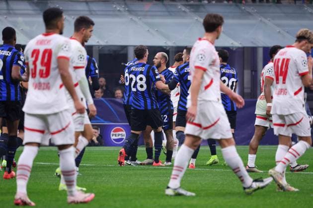Champions League 2024 25 football match between Inter vs Lipsia During the Champions League match 26 11 2024 Football match between FC International Milan vs LB Lipsia at the San Siro stadium Milan In the photo: MILANO Stadio San Siro Milano ITALIA Copyright: xFABIOxSASSOxFabioxSassox Inter Lipsia2024_11_26Fabio Sasso9406
