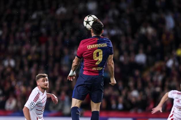 November 26, 2024, Barcelona, Barcelona, SPAIN: Robert Lewandowski of FC Barcelona, Barca in action during the UEFA Champions League 2024 25 League Phase MD5, match between FC Barcelona and Stade Brestois 29 at Estadi Olimpic Lluis Companys on November 26, 2024 in Barcelona, Spain. Barcelona SPAIN - ZUMAa181 20241126_zaa_a181_033 Copyright: xJavierxBorregox