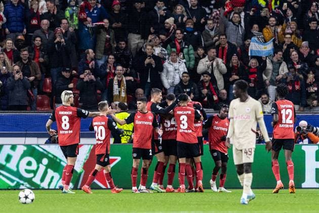 UEFA Champions League Bayer 04 Leverkusen FC Salzburg 26 11 2024 Bayer 04 Leverkusen in jubilation, 3 0, Florian Wirtz Bayer 04 Leverkusen, 10 UEFA Champions League Bayer 04 Leverkusen FC Salzburg BayArena, Leverkusen 26 11 2024 Copyright: xBEAUTIFULxSPORTS Buriakovx
