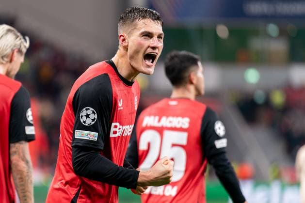 Sport Themen der Woche KW48 Sport Bilder des Tages 2024-11-26 Bayer 04 Leverkusen v FC Salzburg - UEFA Champions League 2024 25 League Phase MD5 LEVERKUSEN, GERMANY - NOVEMBER 26: Patrik Schick of Bayer 04 Leverkusen celebrates after scoring the team s fourth goal during the UEFA Champions League 2024 25 League Phase MD5 match between Bayer 04 Leverkusen and FC Salzburg at BayArena on November 26, 2024 in Leverkusen, Germany. (Photo by Joris Verwijst BSR Agency) Leverkusen Germany Content not available for redistribution in The Netherlands directly or indirectly through any third parties. Copyright: xBSRxAgencyx