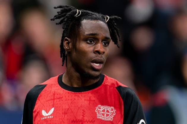 Sport Bilder des Tages 2024-11-26 Bayer 04 Leverkusen v FC Salzburg - UEFA Champions League 2024 25 League Phase MD5 LEVERKUSEN, GERMANY - NOVEMBER 26: Jeremie Frimpong of Bayer 04 Leverkusen looks on during the UEFA Champions League 2024 25 League Phase MD5 match between Bayer 04 Leverkusen and FC Salzburg at BayArena on November 26, 2024 in Leverkusen, Germany. (Photo by Joris Verwijst BSR Agency) Leverkusen Germany Content not available for redistribution in The Netherlands directly or indirectly through any third parties. Copyright: xBSRxAgencyx