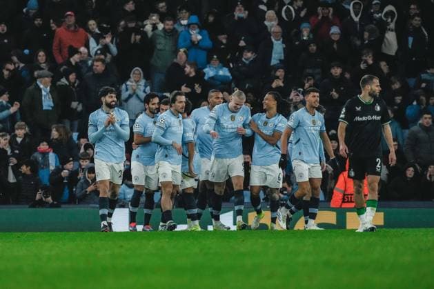 UEFA Champions League Matchday 5 - League Phase: Manchester City vs. Feyenoord Rotterdam Ilkay Gundogan scores and celebrates during the UEFA Champions League Matchday 5 of the League Phase match between Manchester City and Feyenoord Rotterdam at Etihad Stadium, on November 26, 2024 in Manchester, United Kingdom. Manchester Etihad Stadium Manchester United, ManU Kingdom Copyright: xAlexandraxFechetex _ADR3906