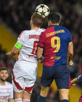 UEFA Champions League soccer match FC Barcelona, Barca vs Stade Brestois at Montjuic Olympic Stadium in Barcelona, Spain 26 November 2024 Lewandowski 900 Cordon Press  900 CordonxPress LOF - UEFA Champions League FC Barcelona vs Stade Brestois