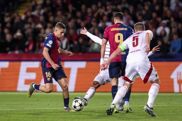 November 26, 2024, Barcelona, Barcelona, SPAIN: Fermin Lopez of FC Barcelona, Barca in action during the UEFA Champions League 2024 25 League Phase MD5, match between FC Barcelona and Stade Brestois 29 at Estadi Olimpic Lluis Companys on November 26, 2024 in Barcelona, Spain. Barcelona SPAIN - ZUMAa181 20241126_zaa_a181_047 Copyright: xJavierxBorregox