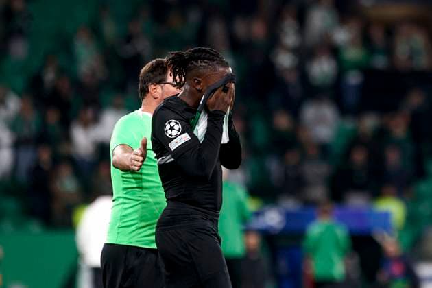 Geovany Quenda forward of Sporting CP reacts during the UEFA Champions League 2024 25 League Phase MD4 match between Sporting Clube de Portugal and Arsenal FC at Estadio Jose Alvalade on November 26, 2024 in Lisbon, Portugal. UEFA Champions League - Sporting CP vs Arsenal FC (Valter Gouveia SPP) Copyright: xValterxGouveia SPPx spp-en-VaGo-VG_L1068