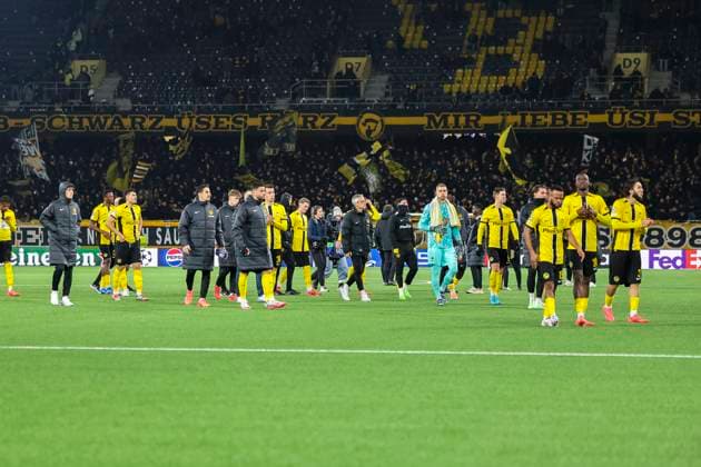 BSC Young Boys after the match , Football, UEFA Champions League, Matchday 5, 2024 2025, Young Boys Bern vs Atalanta Bergamo, 26 11 2024, Stadion Wankdorf, Bern, Switzerland Bern Stadion Wankdorf Canton Bern Switzerland Copyright: xGrantxHubbsx