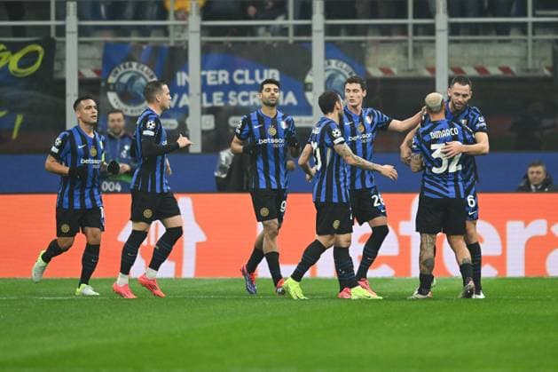 CALCIO - UEFA Champions League - Inter - FC Internazionale vs RB Leipzig Federico Dimarco of Fc Inter celebrating after a goal during the UEFA Champions League stage match Phase MD5 between Inter FC Internazionale and RB Leipzig, on 26 of November 2024, at Giuseppe Meazza San Siro Siro stadium in Milan, Italy Milan Italy  Copyright: xIPAxSport ABACAx