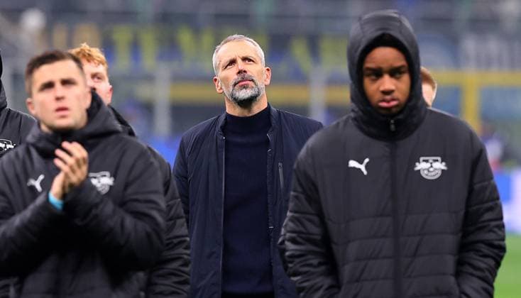Inter Milan RB Leipzig Champions League Leipzig, 26 11 2024, Giuseppe Meazza Stadium, Football, UEFA Champions League, Matchday 5 , RB Leipzig vs FC Inter Milan 1 0 1 0 , Pictured Disappointment at RB Leipzig after the match Coach Marco Rose, RB Leipzig , Picture Point