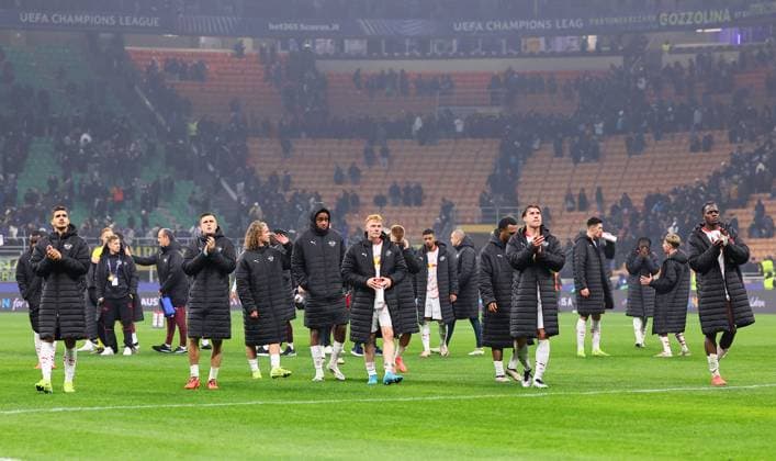 Inter Milan RB Leipzig Champions League Leipzig, 26 11 2024, Giuseppe Meazza Stadium, Football, UEFA Champions League, Matchday 5 , RB Leipzig vs FC Inter Milan 1 0 1 0 , In the picture Disappointment at RB Leipzig after the match , Picture Point