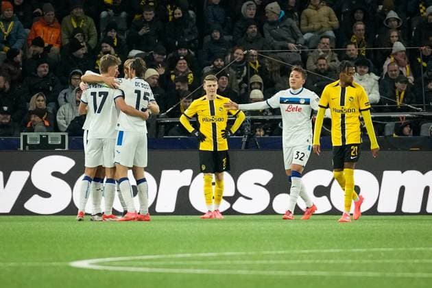 Goal, Football, UEFA Champions Legue, Matchday 5, 2024 2025, BSC Young Boys vs Atalanta Bergamo, 26 11 2024, Stadion Wankdorf, Bern, Switzerland, Bern Wankdorf Stadium Canton of Bern Switzerland Copyright: xFinleyxMörchx
