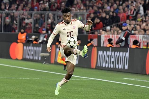 26 11 2024, xemx, Football UEFA Champions League, FC Bayern Muenchen Paris St Germain emspor, v l Kingsley Coman FC Bayern Muenchen Freisteller DFL DFB REGULATIONS PROHIBIT ANY USE OF PHOTOGRAPHS as IMAGE SEQUENCES and or QUASI VIDEO Muenchen