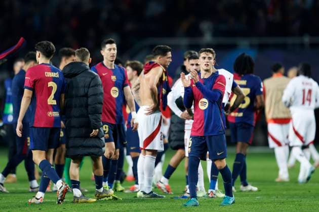 Gavi (Barcelona), NOVEMBER 26, 2024 - Football Soccer : UEFA Champions League match between FC Barcelona, Barca 3-0 Stade Brestois at the Estadi Olimpic Lluis Companys in Barcelona, Spain. Noxthirdxpartyxsales  (274528571)