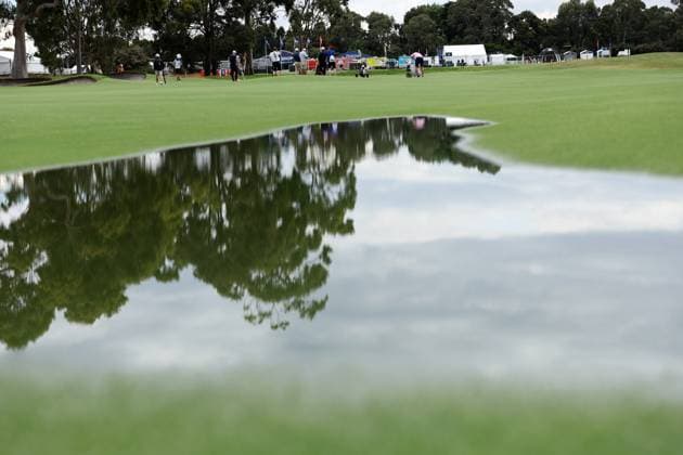 GOLF AUSTRALIAN OPEN PRO AM, A flooded fairway is seen during the Australian Open Pro-Am at Kingston Heath Golf Club in Melbourne, Wednesday, November 27, 2024. ( NO ARCHIVING, EDITORIAL USE ONLY, NO USE IN BOOKS WITHOUT CONSENT Melbourne Victoria Australia  Copyright: xCONxCHRONISx 20241127192873237411
