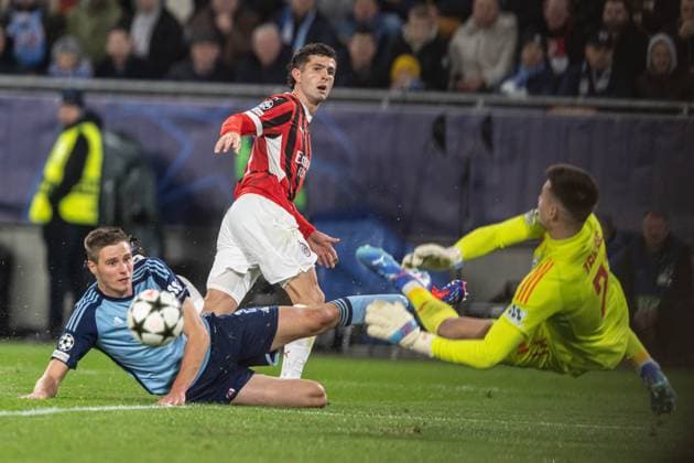 Christian Pulisic a shoots during UEFA Champions league match, SK Slovan Bratislava - AC Milan , 26. november 2024, Tehelne pole Stadium, Bratislava, Slovakia Copyright: xMICHALxFAJT,ZOSPORTU.SKx FAJ_4900