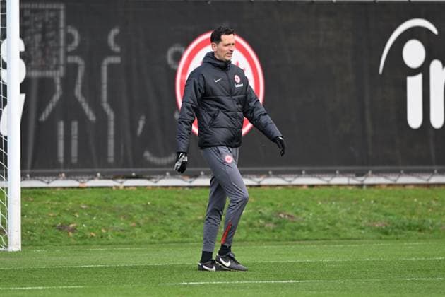 27 11 2024, xsltx, Football UEFA Europa League, Eintracht Frankfurt Training emspor, v l Dino Toppmöller Head Coach Eintracht Frankfurt DFL DFB REGULATIONS PROHIBIT ANY USE OF PHOTOGRAPHS as IMAGE SEQUENCES and or QUASI VIDEO