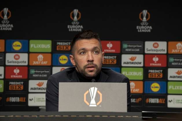 Europa League press conference, PK, Pressekonferenz Ajax Head Coach Francesco Farioli attends press conference ahead of Ajax s Europa League match against Real Sociedad. Donostia (Basque Country) November 27, 2024. (Gari Garaialde Bostok Photo) Donostia Gipuzkoa Spain Editorial Use Only  Copyright: xGarikoitzxGaraialdex xBostokxPhotox Bostok Photo GarixGaraialdex GG241127104