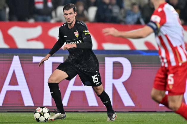 CRVENA ZVEZDA vs STUTTGART PASCAL STENZEL Stuttgart football player at the UEFA Champions League match against Red Star at the Rajko Mitic stadium, Belgrade 27.11.2024. MN press Photo Football, Champions League, Red Star, Stuttgart Belgrade Stadion Rajko Mitic Serbia Copyright: xMarkoxMetlasx xMNxPressx