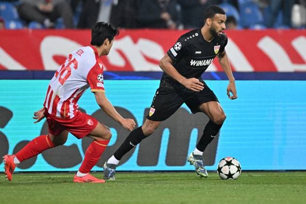 CRVENA ZVEZDA vs STUTTGART JOSHA VAGNOMAN Stuttgart football player at the UEFA Champions League match against Red Star at the Rajko Mitic stadium, Belgrade 27.11.2024. MN press Photo Football, Champions League, Red Star, Stuttgart Belgrade Stadion Rajko Mitic Serbia Copyright: xMarkoxMetlasx xMNxPressx