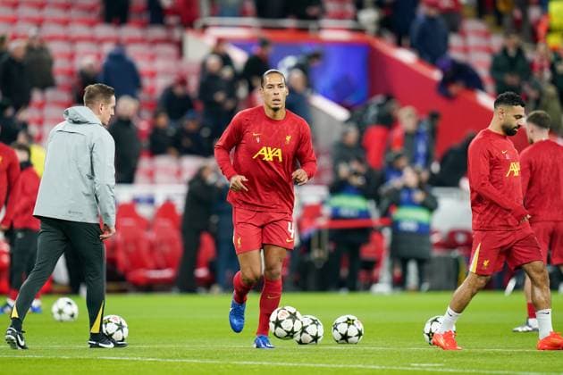 Liverpool FC v Real Madrid CF Liverpool defender Virgil van Dijk (4) warm up during the Liverpool FC v Real Madrid CF UEFA Champions League Round 1 league phase Matchday 5 at Anfield, Liverpool, England, United Kingdom on 27 November 2024 Editorial use only. All images are copyright Every Second Media Limited. No images may be reproduced without prior permission. Copyright: xIMAGO EveryxSecondxMediax ESM-1227-0023