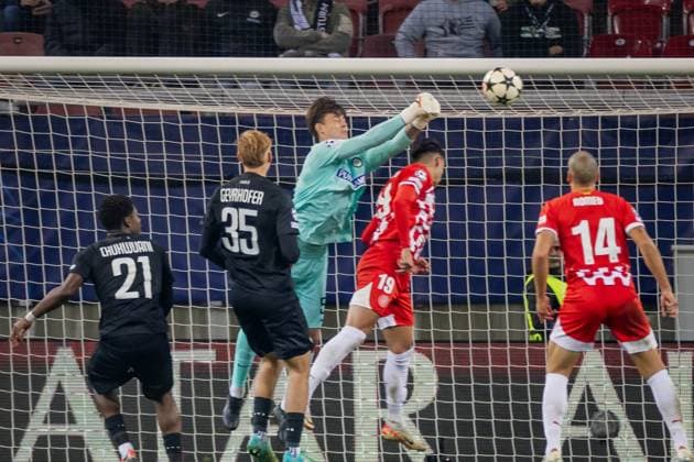 SOCCER - UEFA CL, Sturm vs Girona KLAGENFURT,AUSTRIA,27.NOV.24 - SOCCER - UEFA Champions League, SK Sturm Graz vs Girona FC. Image shows Daniil Khudyakov (Sturm).  GEPAxpictures xMatthiasxTrinkl