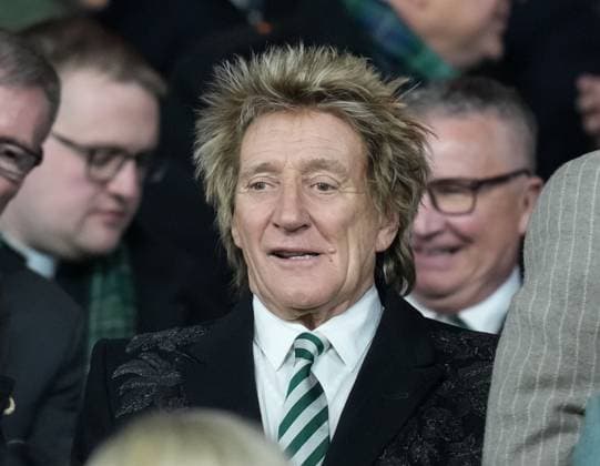 Sir Rod Stewart in the directors box. Celtic v Club Brugge, UEFA Champions League, Group Stage, Football, Celtic Park, Glasgow, Scotland, UK - 27 Nov 2024 EDITORIAL USE ONLY No use with unauthorised audio, video, data, fixture lists, club league logos or live services. Online in-match use limited to 120 images, no video emulation. No use in betting, games or single club league player publications. Copyright: xStuartxWallace Shutterstockx 14945035r