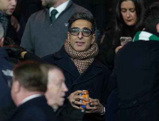 Sanjeev Kholi in the directors box. Celtic v Club Brugge, UEFA Champions League, Group Stage, Football, Celtic Park, Glasgow, Scotland, UK - 27 Nov 2024 EDITORIAL USE ONLY No use with unauthorised audio, video, data, fixture lists, club league logos or live services. Online in-match use limited to 120 images, no video emulation. No use in betting, games or single club league player publications. Copyright: xStuartxWallace Shutterstockx 14945035t