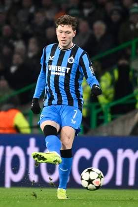 Celtic v Club Brugge - UEFA Champions League GLASGOW, SCOTLAND - NOVEMBER 27 : Skov Olsen Andreas forward of Club Brugge during the UEFA Champions League phase matchday 5 between Celtic and Club Brugge on November 27, 2024 in Glasgow, Scotland, 27 11 2024 Glasgow Scotland  Copyright: xPeterxDexVoechtx