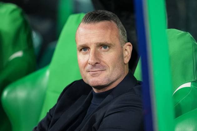 Club Brugge coach Nicky Hayen Celtic v Club Brugge, UEFA Champions League, Group Stage, Football, Celtic Park, Glasgow, Scotland, UK - 27 Nov 2024 EDITORIAL USE ONLY No use with unauthorised audio, video, data, fixture lists, club league logos or live services. Online in-match use limited to 120 images, no video emulation. No use in betting, games or single club league player publications. Copyright: xStuartxWallace Shutterstockx 14945035ah