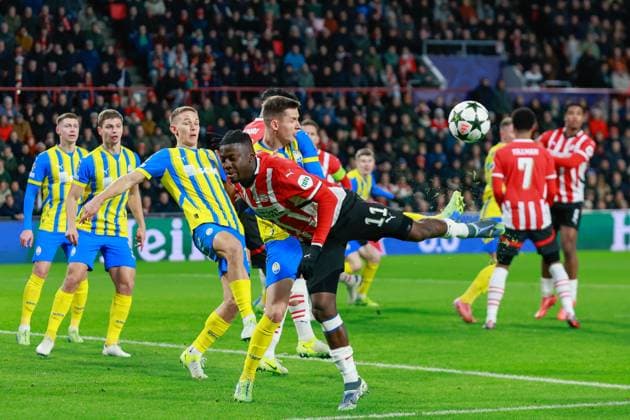 EINDHOVEN, 27-11-2024, Philips Stadium, UEFA Champions League season 2024 25, match between PSV and Sjachtar Donetsk, PSV player Johan Bakayoko PSV - Sjachtar Donetsk  x26839331x Copyright: