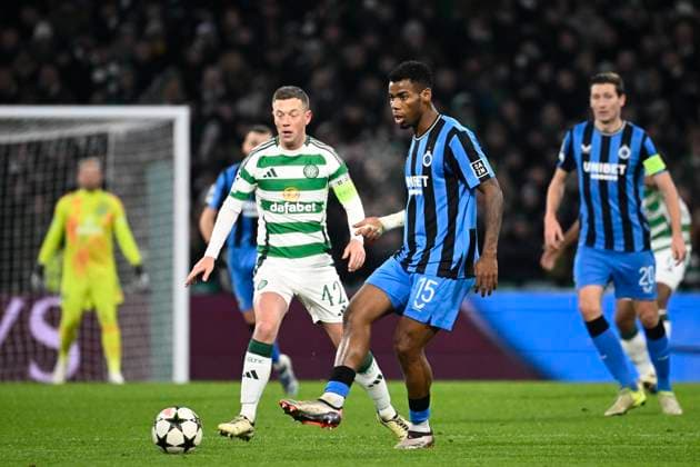 Celtic v Club Brugge - UEFA Champions League GLASGOW, SCOTLAND - NOVEMBER 27 : Onyedika Raphael midfielder of Club Brugge during the UEFA Champions League phase matchday 5 between Celtic and Club Brugge on November 27, 2024 in Glasgow, Scotland, 27 11 2024 Glasgow Scotland  Copyright: xPeterxDexVoechtx