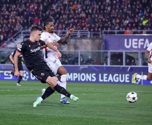 November 27, 2024, Bologna, Bologna, ITALY: During the Champions League match 27 11 2024 Football match between FC Bologna vs SC Lille at the Dall Ara stadium in Bologna..In the Photo: goal the Thijs Dallinga of Bologna FC. Bologna ITALY - ZUMAs236 20241127_aap_s236_044 Copyright: xFabioxSassox