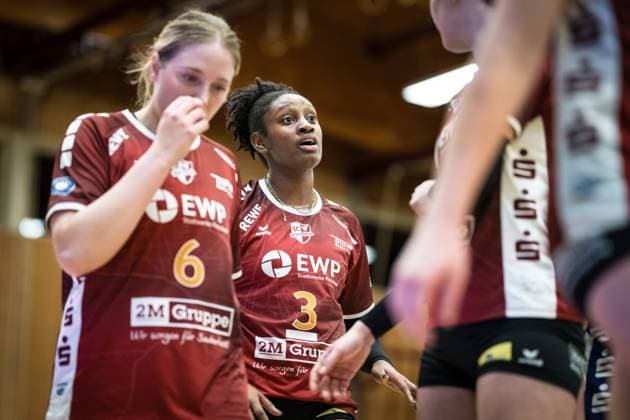 Volleyball CEV Challenge League Volley Duedingen vs SC Potsdam Duedingen , 27 11 2024 Danielle Harbin Opposite, SC Potsdam, 3 Volleyball CEV Challenge League Volley Duedingen vs SC Potsdam in Duedingen , 27 11 2024 Copyright: xBEAUTIFULxSPORTS OlafxRellischx