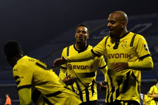 Zagreb, Croatia, November 27th 2024: Team Borussia Dortmund celebrate score during the UEFA Champions League, League phase, match between Dinamo Zagreb and Borussia Dortmund at Stadium Maksimir, Zagreb, Croatia. (Natasa Kupljenik SPP) Copyright: xNatasaxKupljenikx xSPPx spp-en-NaKuSp-NNR_1130