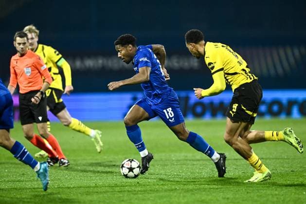 GNK Dinamo v Borussia Dortmund - UEFA Champions League 2024 25 League Phase MD5 Ronael Pierre-Gabriel of Dinamo Zagreb in action during the UEFA Champions League 2024 25 League Phase MD5 match between GNK Dinamo Zagreb and Borussia Dortmund at Maksimir stadium on November 27, 2024 in Zagreb, Croatia.  MarkoxLukunic PIXSELL