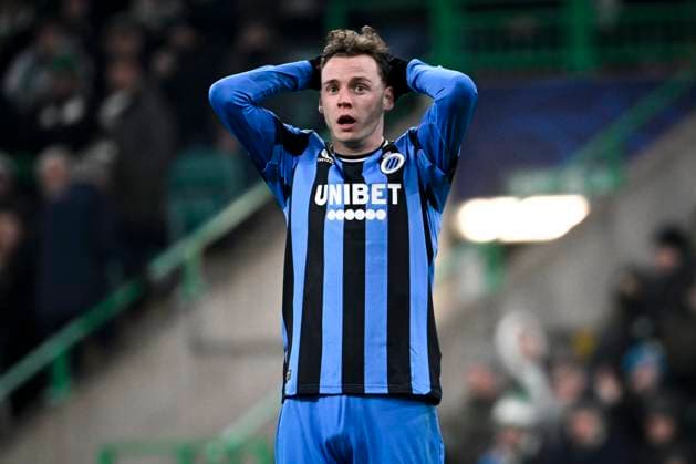 Celtic v Club Brugge - UEFA Champions League GLASGOW, SCOTLAND - NOVEMBER 27 : De Cuyper Maxim midfielder of Club Brugge looks dejected after missing an opportunity during the UEFA Champions League phase matchday 5 between Celtic and Club Brugge on November 27, 2024 in Glasgow, Scotland, 27 11 2024 Glasgow Scotland  Copyright: xPeterxDexVoechtx