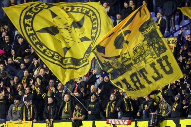 GNK Dinamo v Borussia Dortmund - UEFA Champions League 2024 25 League Phase MD5 Fans of Borussia Dortmund show their support during the UEFA Champions League 2024 25 League Phase MD5 match between GNK Dinamo Zagreb and Borussia Dortmund at Maksimir stadium on November 27, 2024 in Zagreb, Croatia.  LukaxStanzl PIXSELL