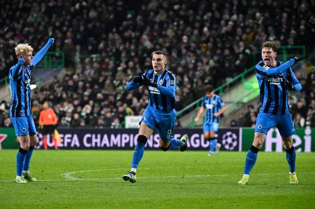 Celtic v Club Brugge - UEFA Champions League GLASGOW, SCOTLAND - NOVEMBER 27 : Jutgla Ferran forward of Club Brugge celebrates after scoring but his goal is disallowed during the UEFA Champions League phase matchday 5 between Celtic and Club Brugge on November 27, 2024 in Glasgow, Scotland, 27 11 2024 Glasgow Scotland  Copyright: xPeterxDexVoechtx